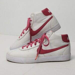 Nike SB Shoes Womens Size 10 White Pink Leather Mid Skate Sneakers DR0127-161